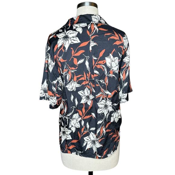 RAG & BONE Black White Mare Floral Button Down Shirt Women's Size XS FLAWED - Picture 3 of 9